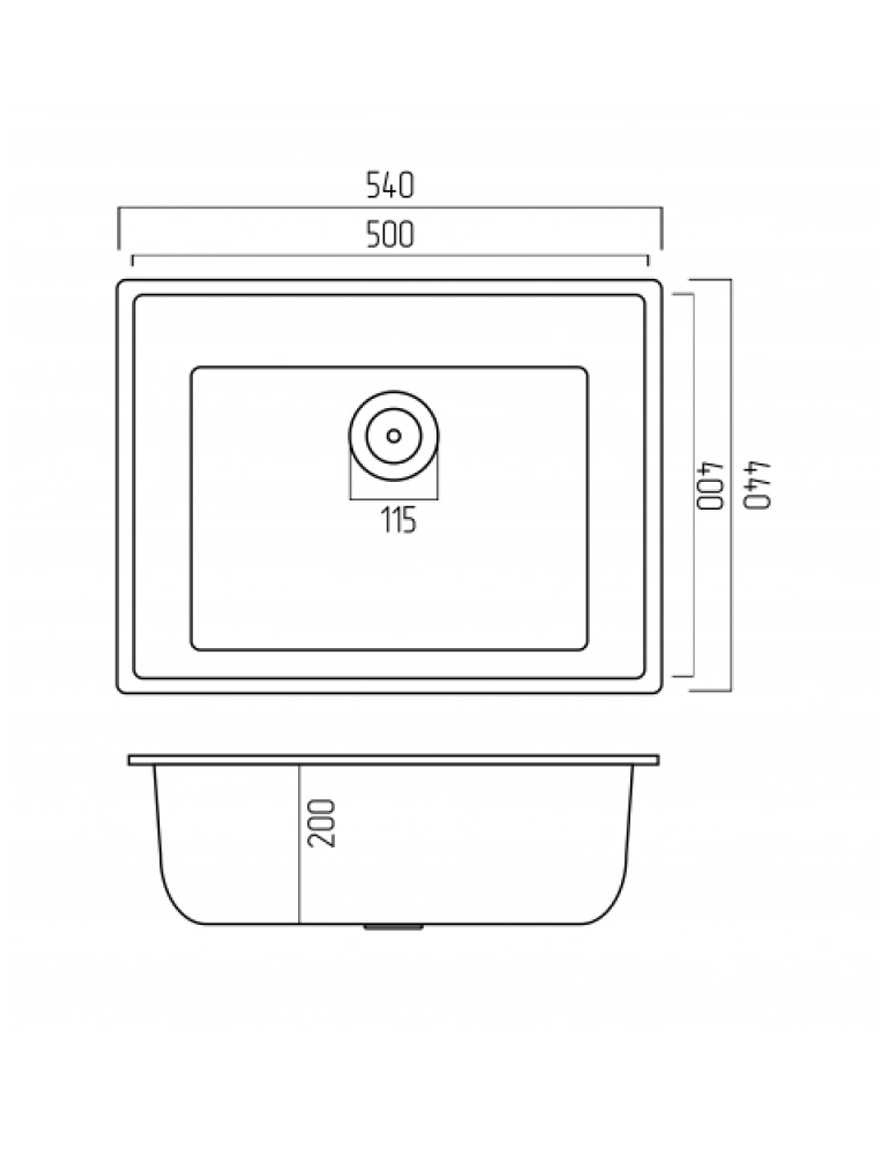 Chiuveta ELEFANT cu piatra artificiala OASIS 5444 negru metalic