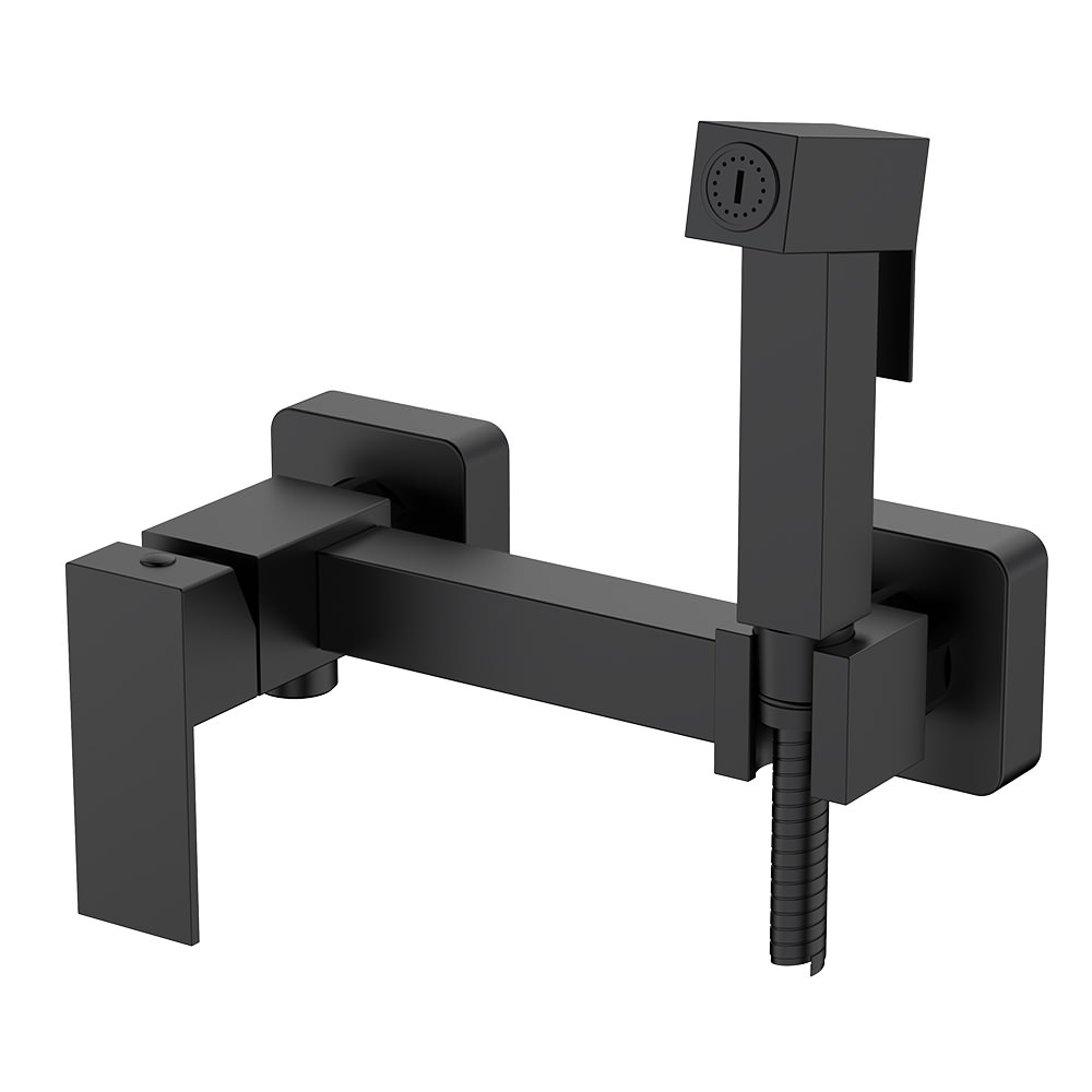 114274 Baterie cu duș igienic pe perete 1150 neagră BW0122-Z11 Mat Eco Yago