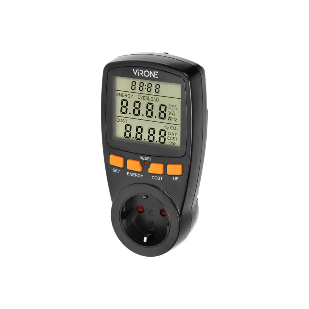 Цифровой счётчик для розетки 3,6 кВт, чёрный