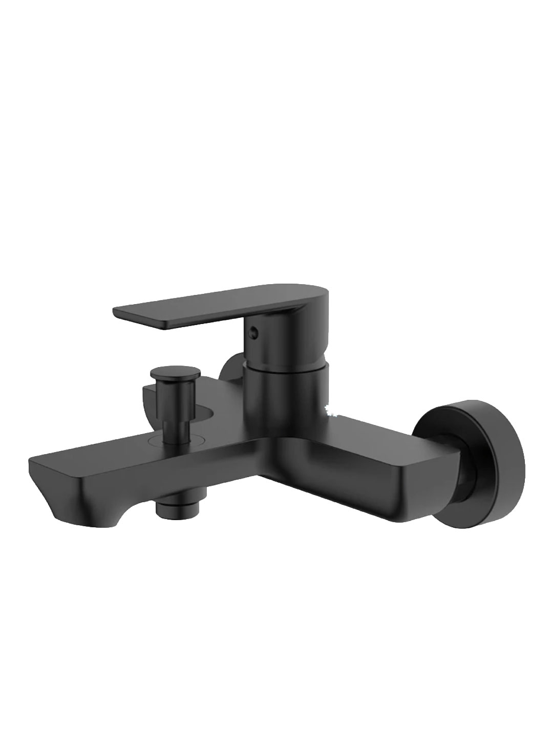 114258 Baterie baie cu garnitură duș pe perete 1133 neagră Mat Eco Breno