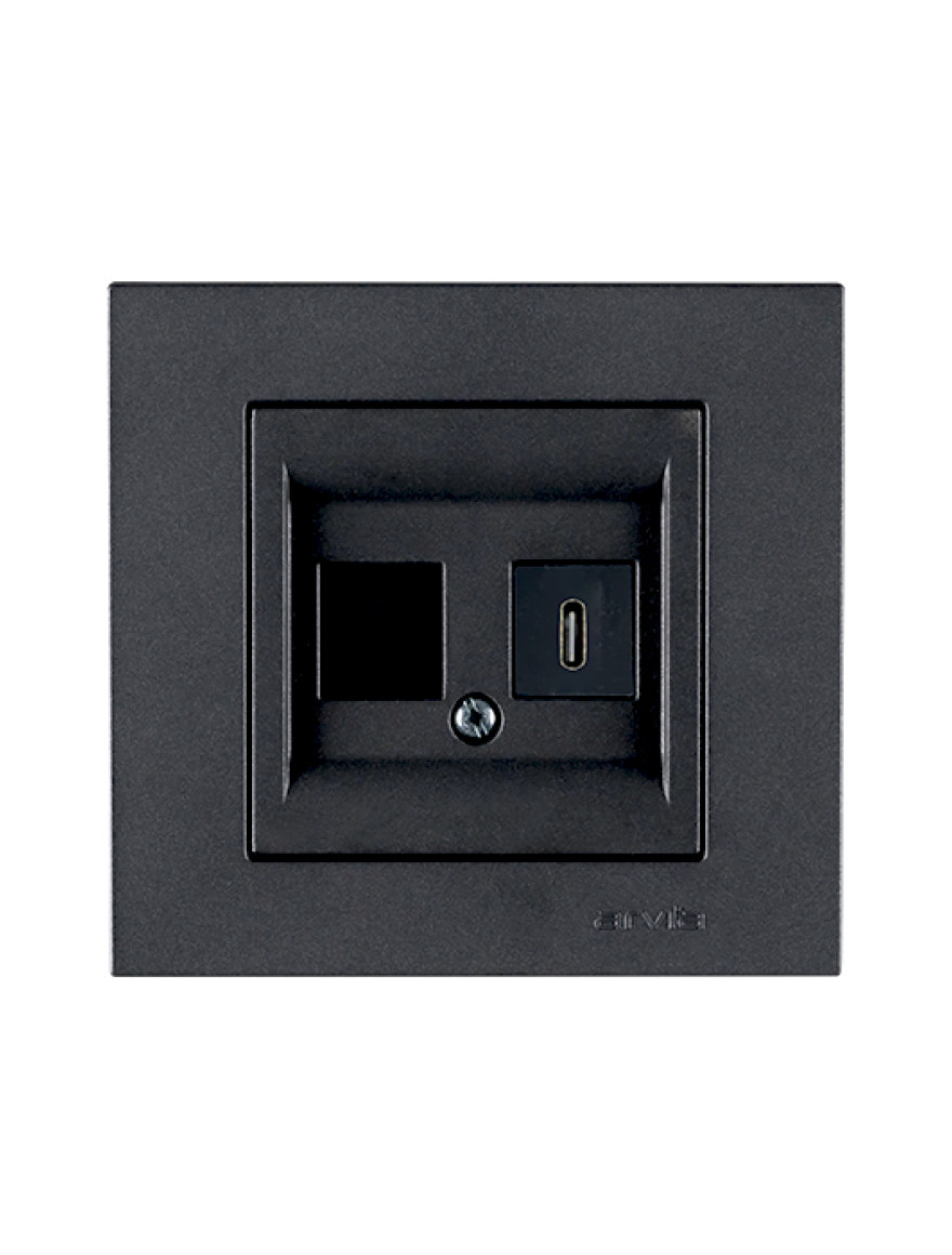 Priză Type C neagră metalic Karen Arvia