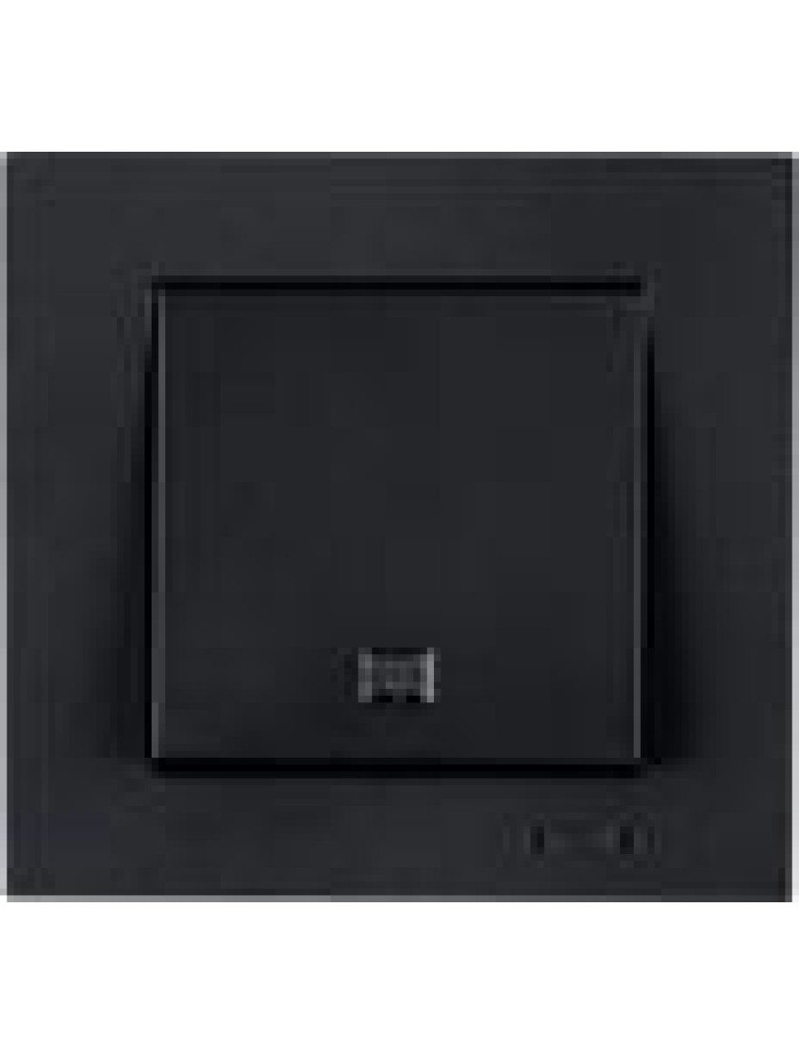 Întrerupător unitar cu indicator 10A negru metalic Karen Arvia