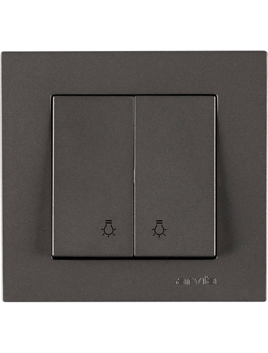 Întrerupător dublu cap-scară 10A antracit Karen Arvia