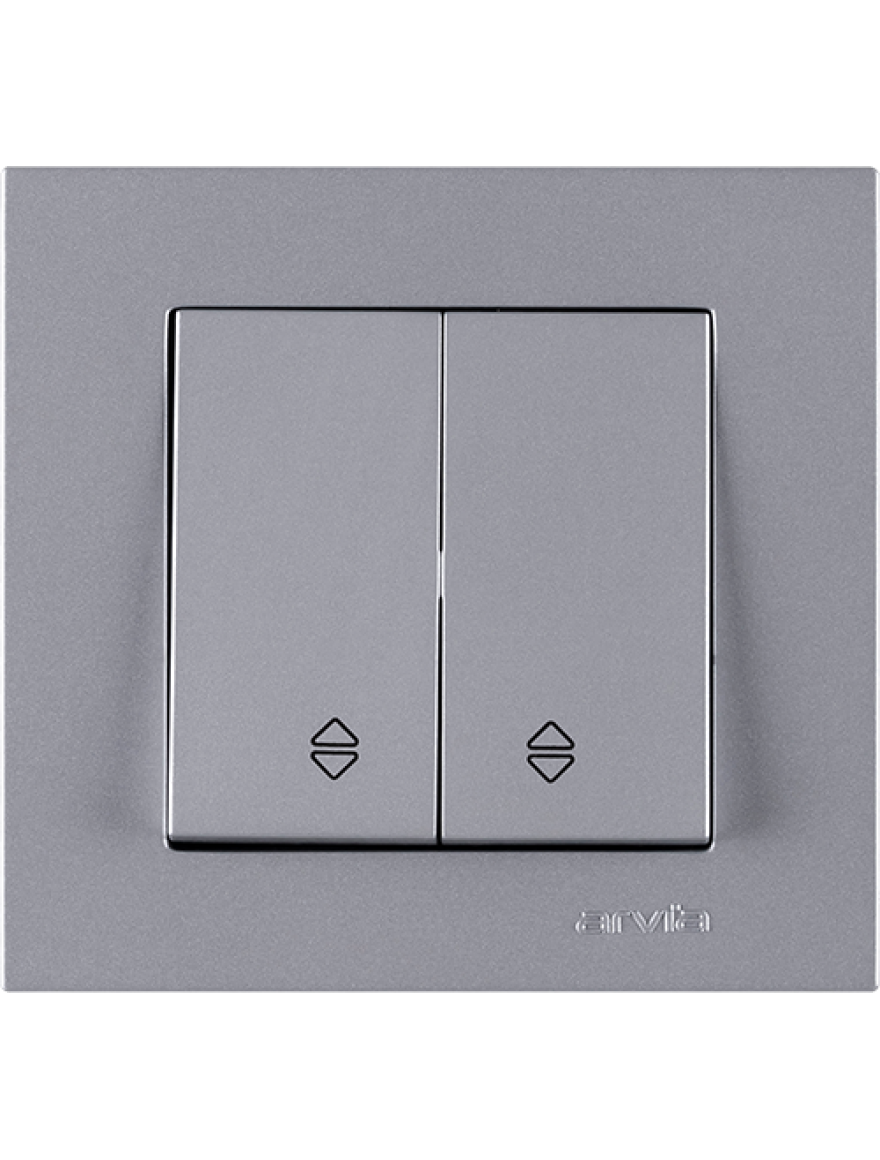 Întrerupător dublu cap-scară 10A argintiu Karen Arvia