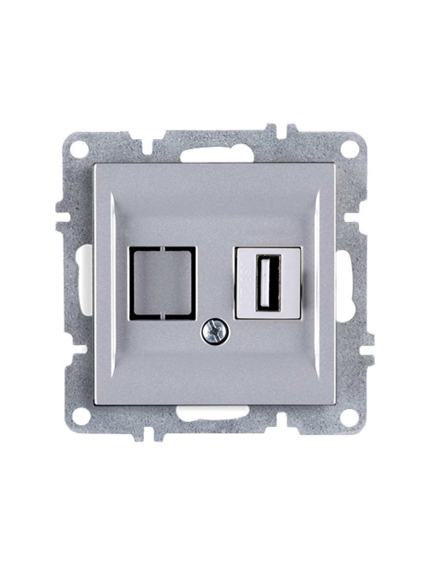 Priză USB argintie Karen Arvia