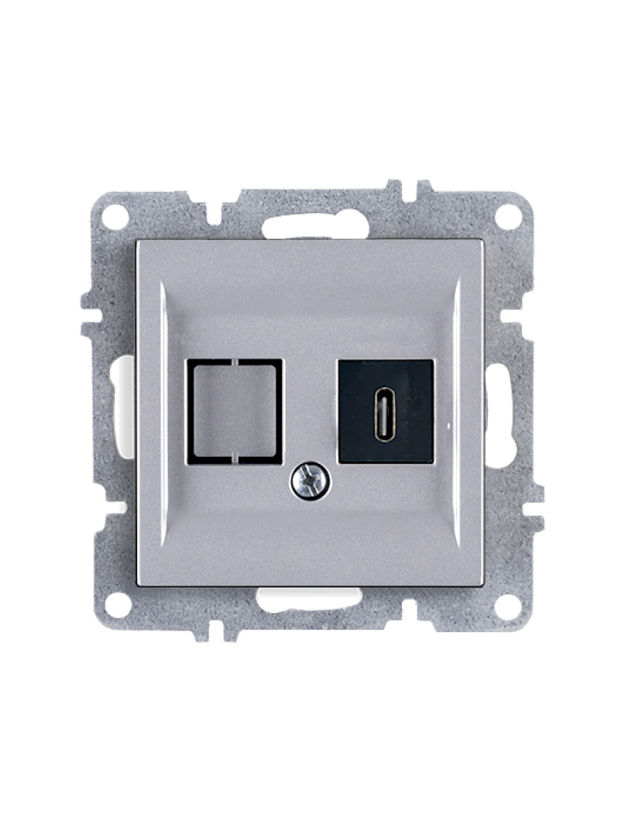 Priză Type C argintie Karen Arvia