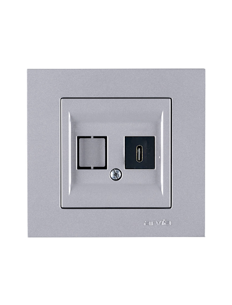 Priză Type C argintie Karen Arvia