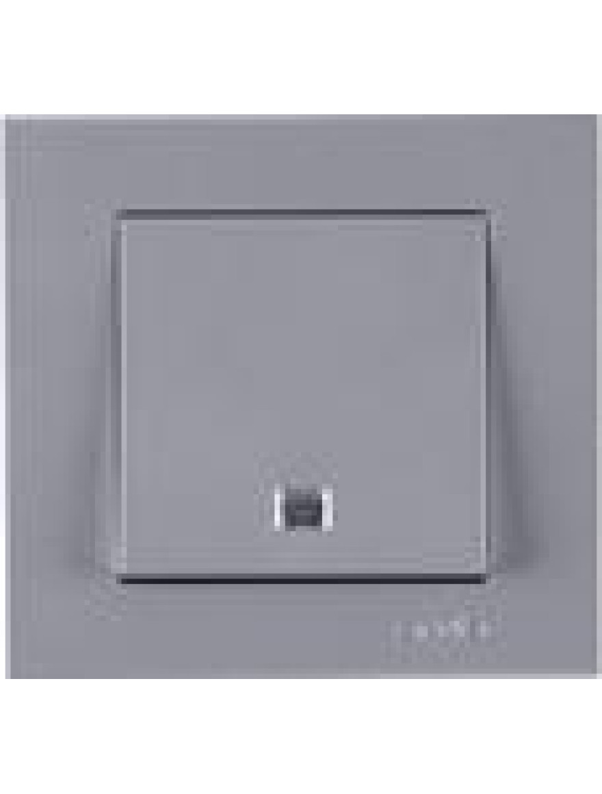 Întrerupător unitar cu indicator 10A argintiu Karen Arvia