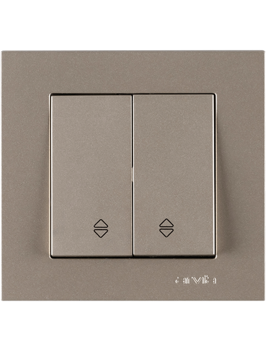 Întrerupător dublu cap-scară 10A titan Karen Arvia