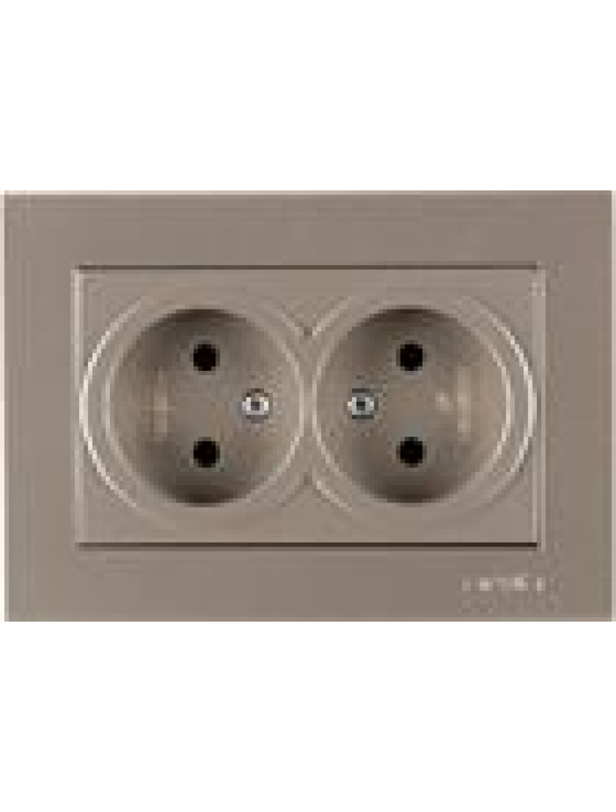 Priză dublă fără împământare 16A titan Karen Arvia