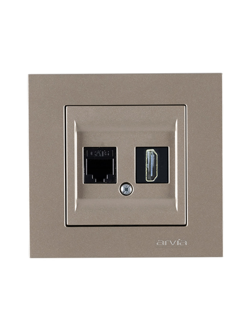 Priză internet cat 6 + HDMI titan Karen Arvia