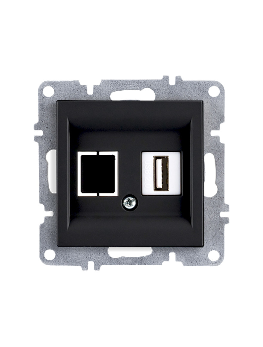 Priză USB soft black Karen Arvia