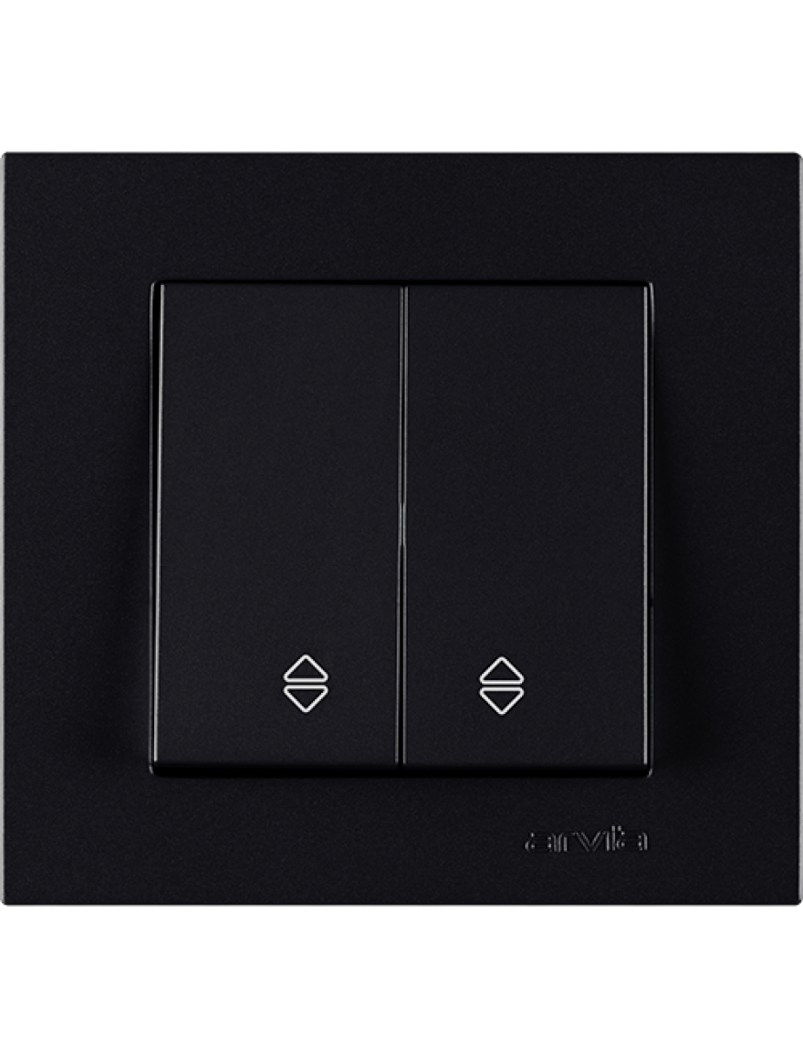 Întrerupător dublu cap-scară 10A negru Karen Arvia