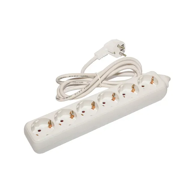 Prelungitor 6 prize 3m cu împ. alb 16A  220-250V NE-AD (10buc/cut)