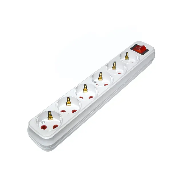 Блок из 6 розеток с вилкой и штепсельной вилкой, белые, 16 А, 220 В, NE-AD (20 шт./упаковка)