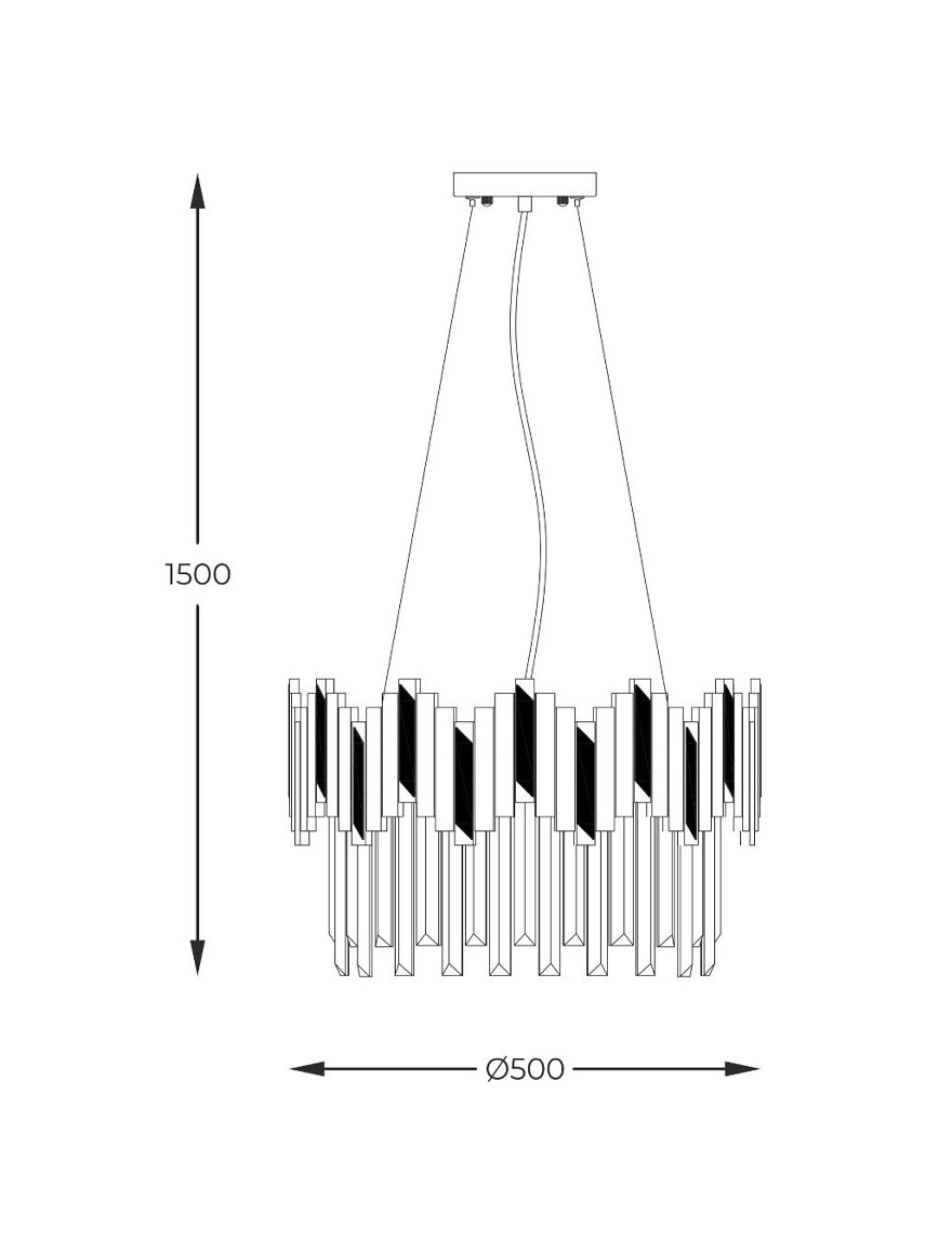 Люстра 2200018M ROTTA 6*E14 макс. 40 Вт, черно-золотая, ZUMALINE