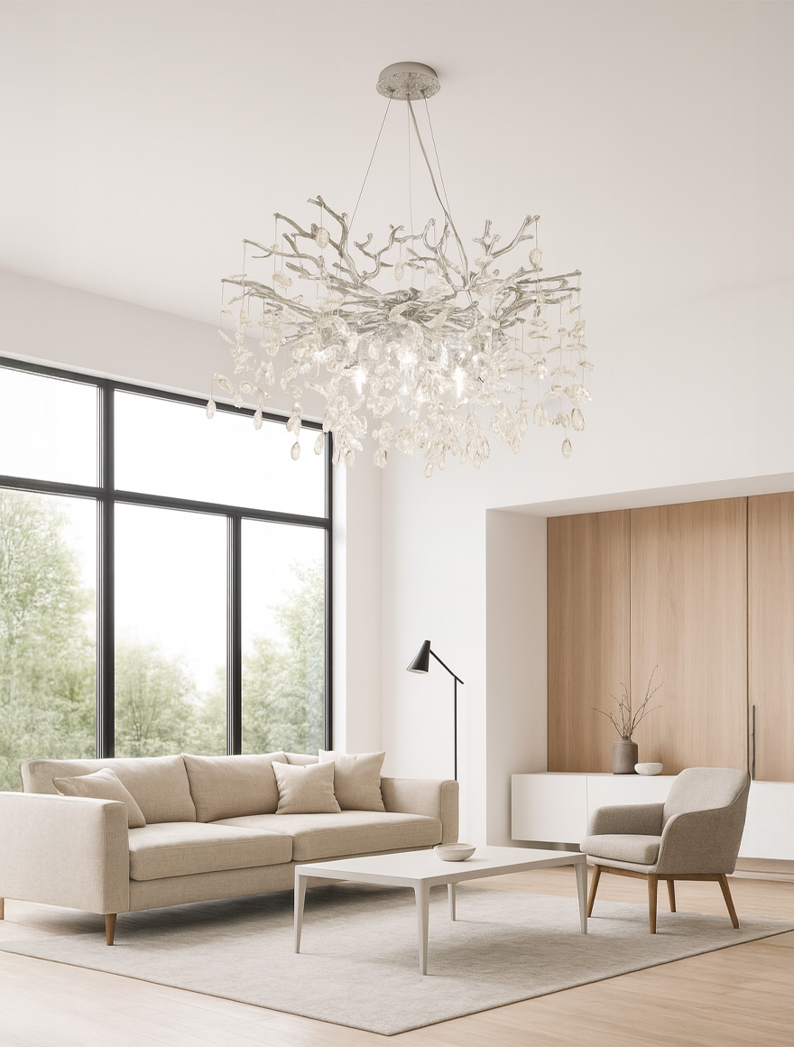 Люстра MD4115-1-ECN CINDY 10xG9, максимальная мощность 40 Вт, серебристая, ZUMALINE