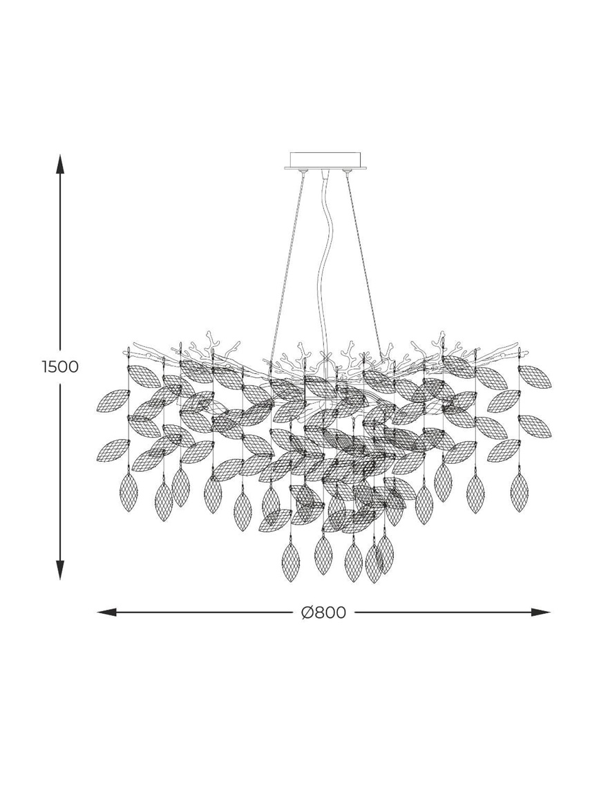 Люстра MD4115-1-ECN CINDY 10xG9, максимальная мощность 40 Вт, серебристая, ZUMALINE