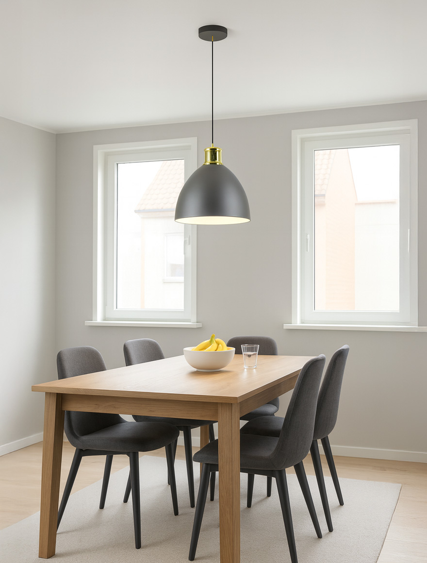 Suspensie A8050L-SWH MENSA 1*E27 max 40W negru+aur ZUMALINE