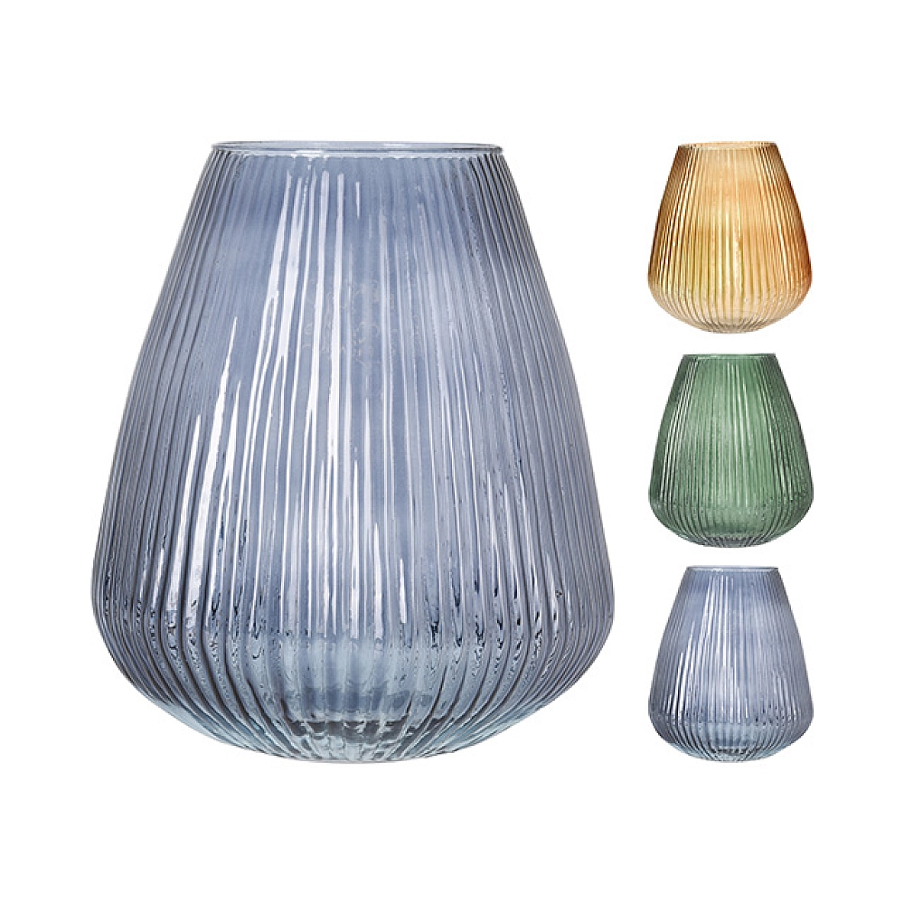 Vază din sticlă Stripes H37cm, D24cm