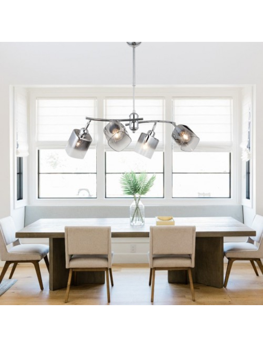 Lustră DERMA 4xE27 max 4x40W chrome LUCEA