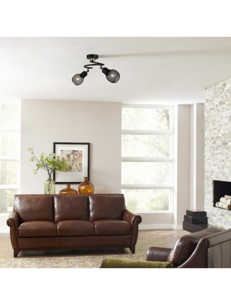 Lustra PENDE 2xE27 max 2x40W black+antique LUCEA