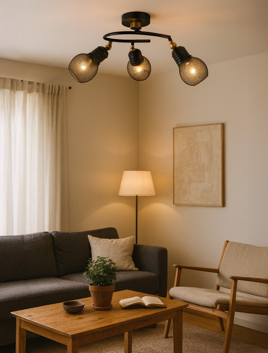 * Lustră PENDE 3xE27 max 3x40W black+antique LUCEA