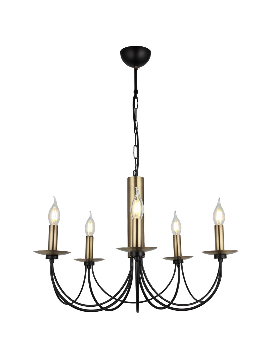 Lustra DOFA 5xE14 max 5x40W black + antique LUCEA