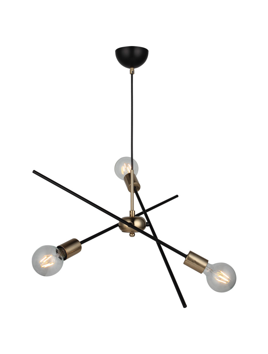 Lustra OPA 3xE27 max 3x40W black + antique LUCEA