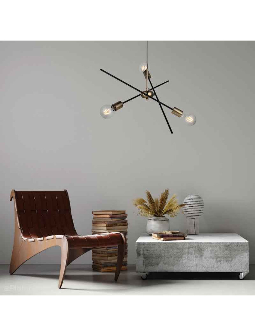 Lustra OPA 3xE27 max 3x40W black + antique LUCEA