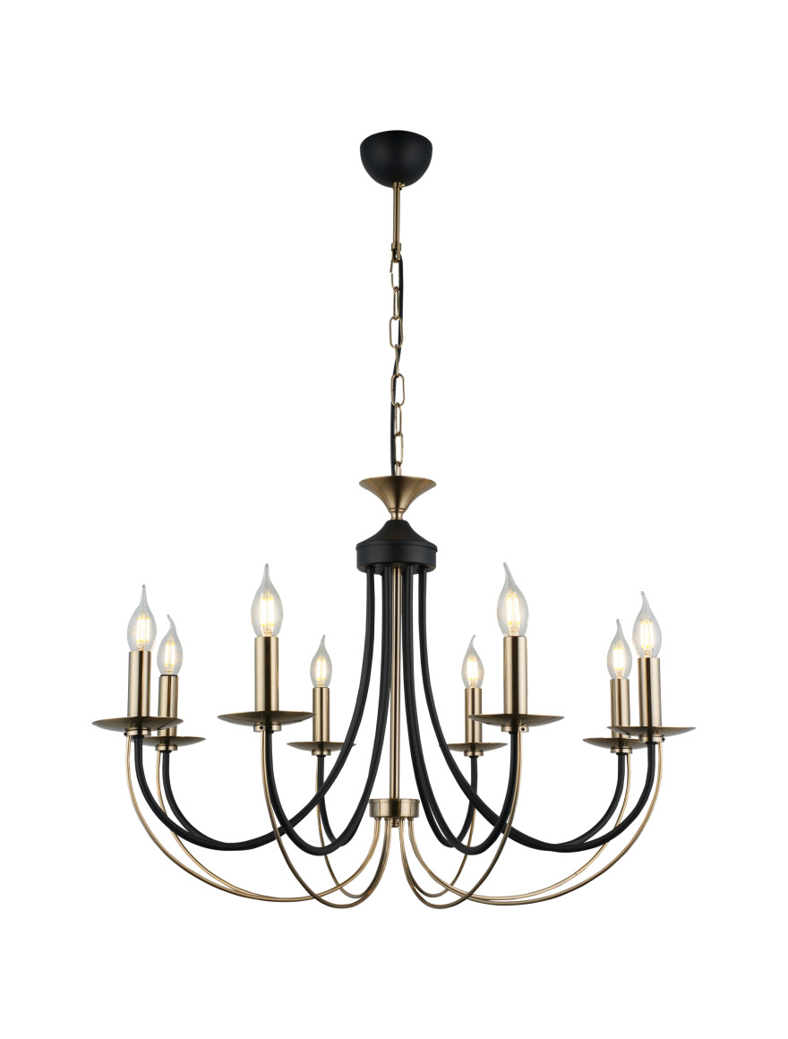 Lustra FERRA 8xE14 Long max 8x40W antique LUCEA