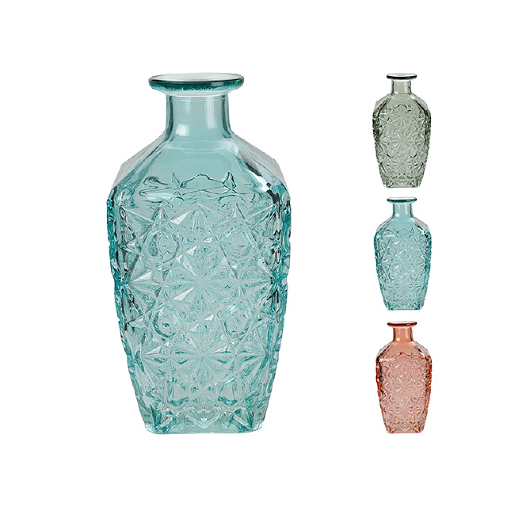Vază din sticlă Relief H19cm, D8cm