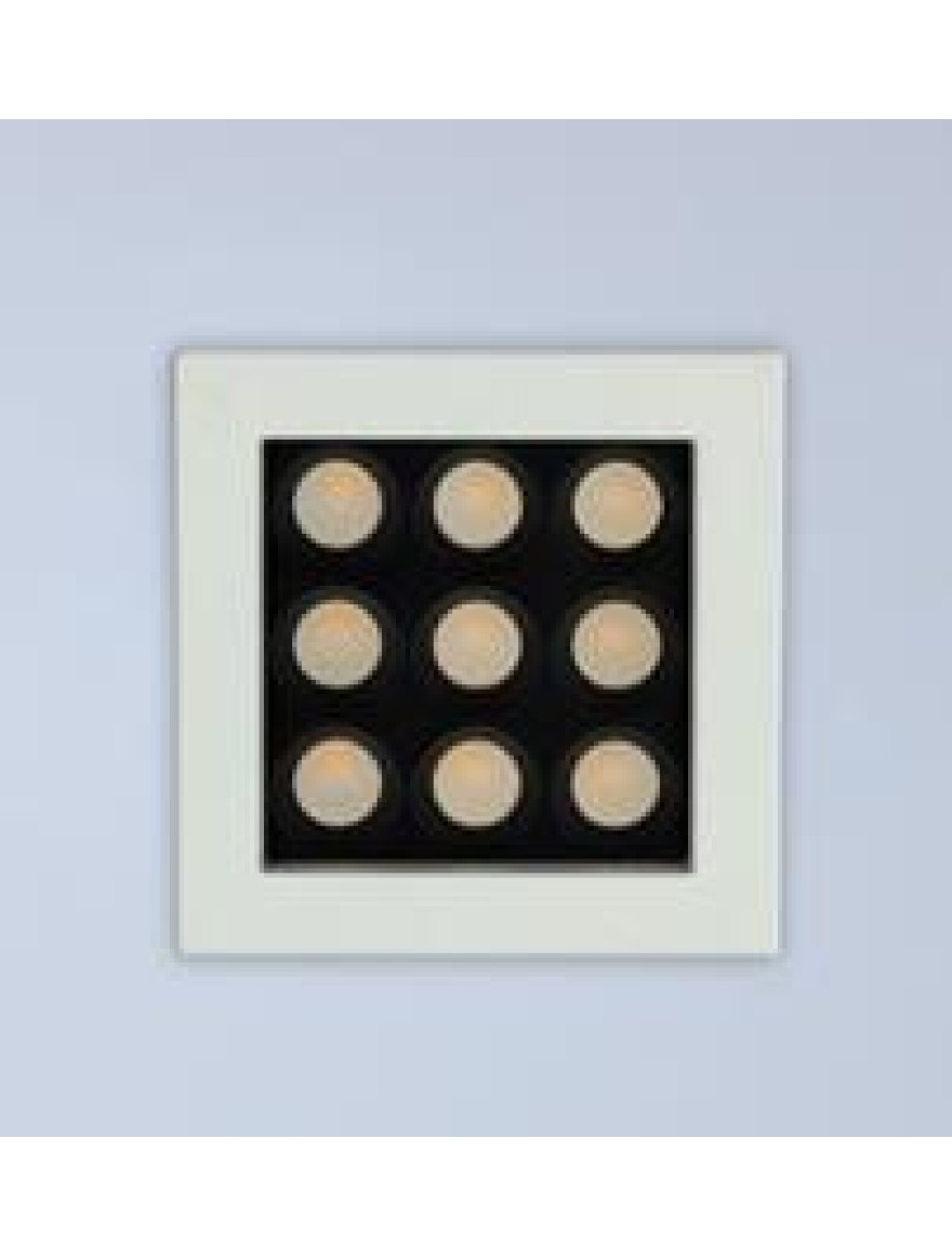 * Spot LED încorp pătrat 12W 4000K alb+negru ROMA