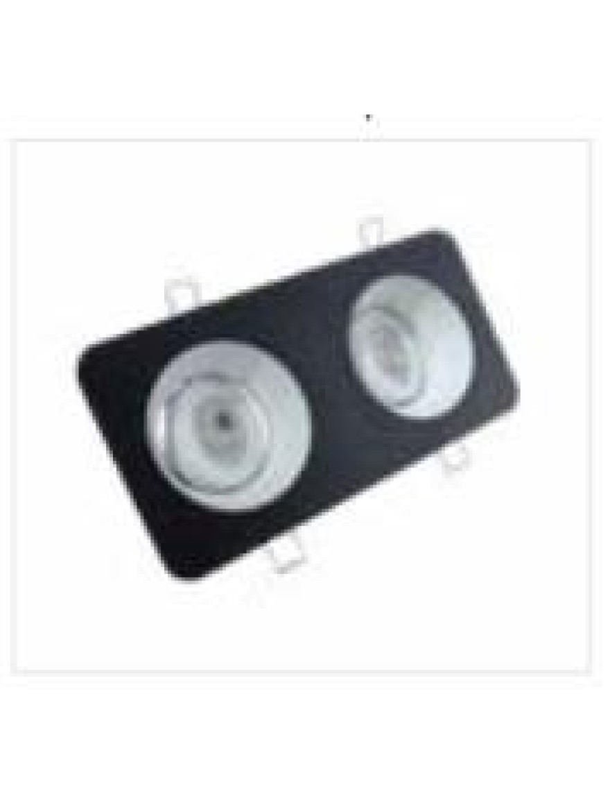 Spot încorp pătrat dublu 2xGU10 negru+ negru CAIRO