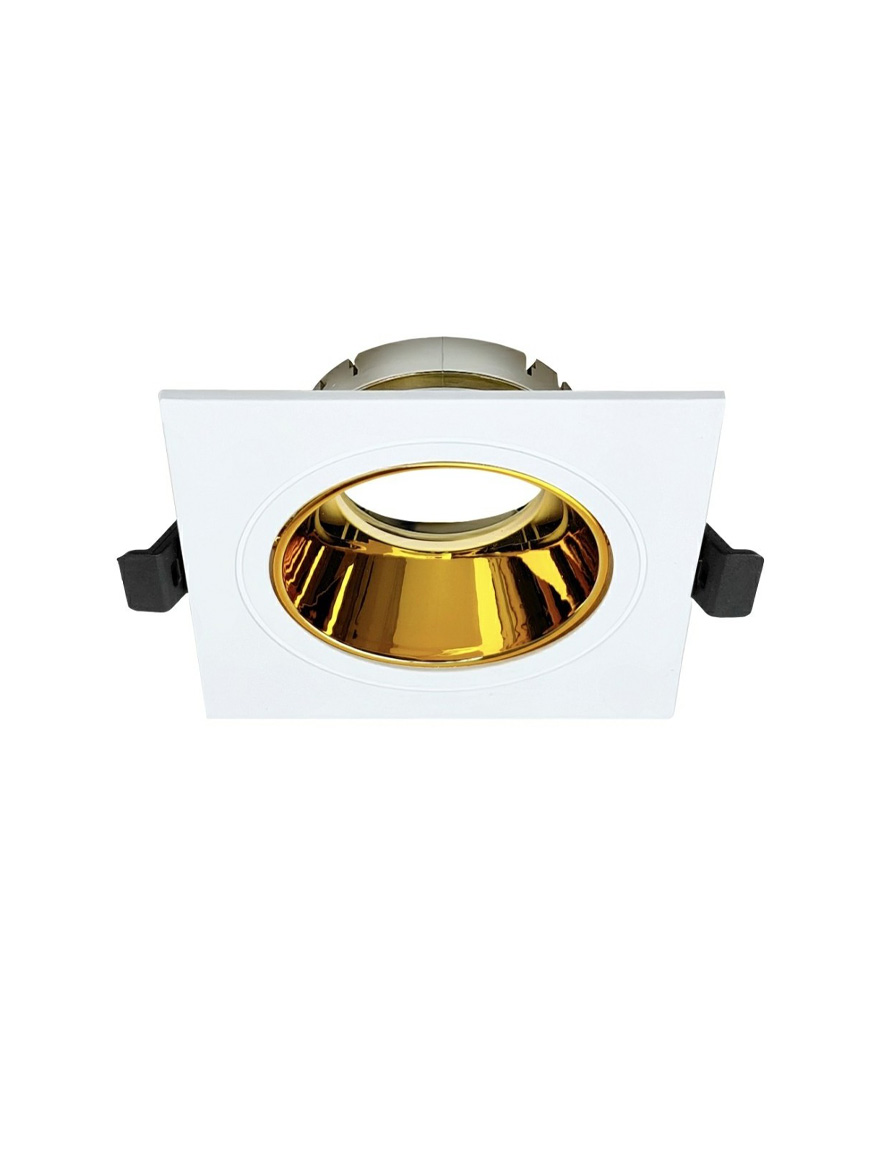 * Spot încorp pătrat 1xGU10 alb+ auriu LEO