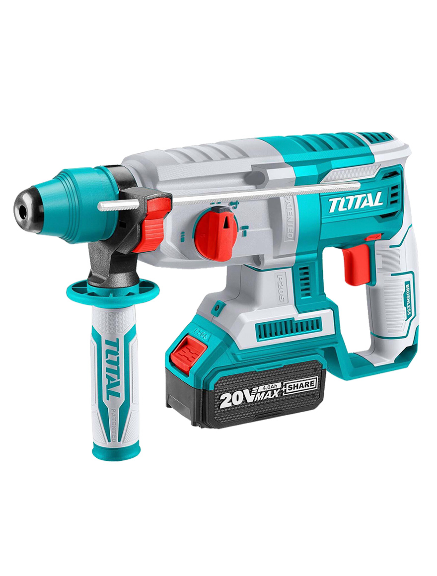 Перфоратор SDS-plus с аккумулятором 20.0В 4.0Ач Total TRHLI202287 Brushless