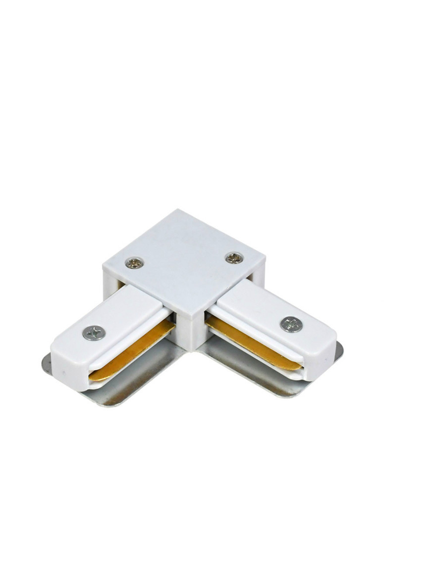 Conector tip L 90° p/u șină track 220V ALB
