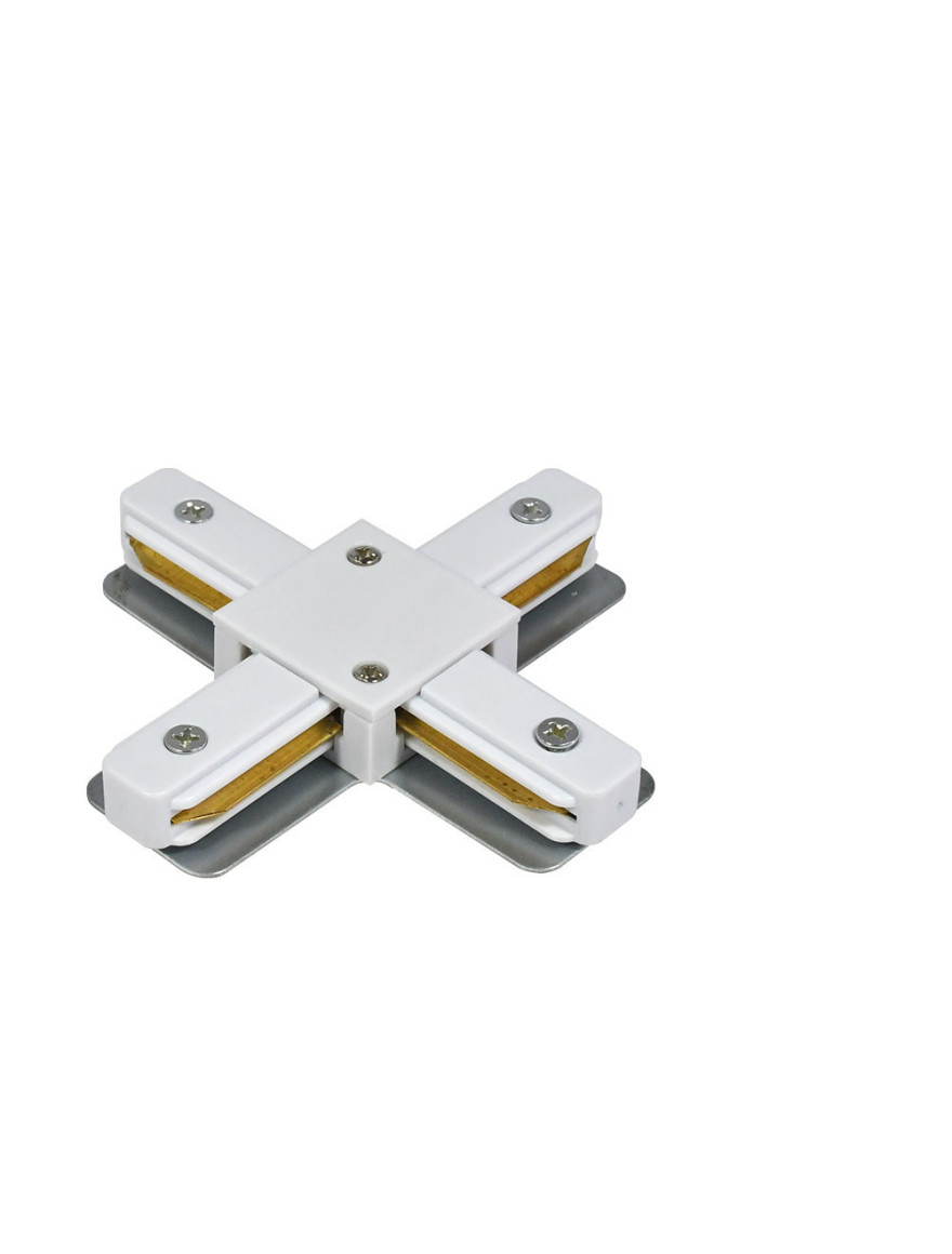 Conector tip X p/u șină track 220V ALB