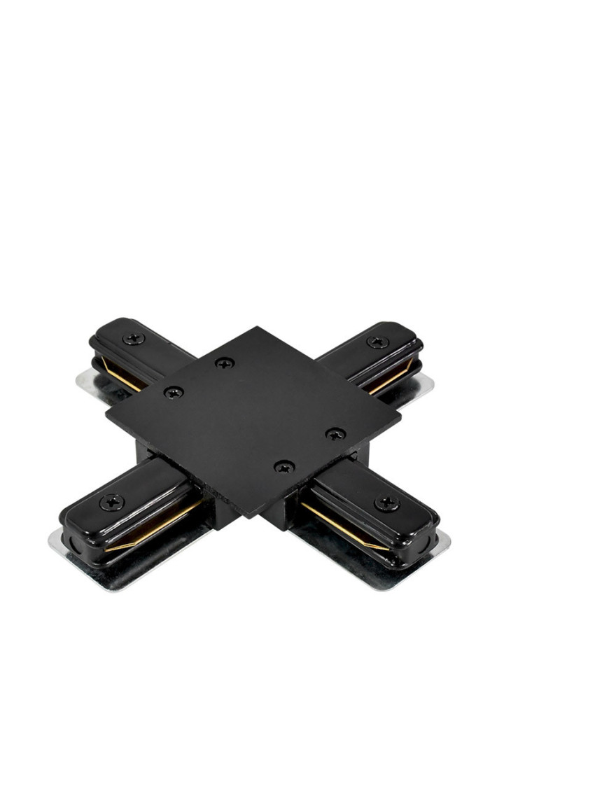 Conector tip X p/u șină încorporată track 220V NEGRU