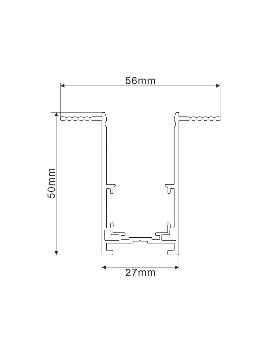 Șină Magnetică încorporată p/u gips S20 3 m neagră