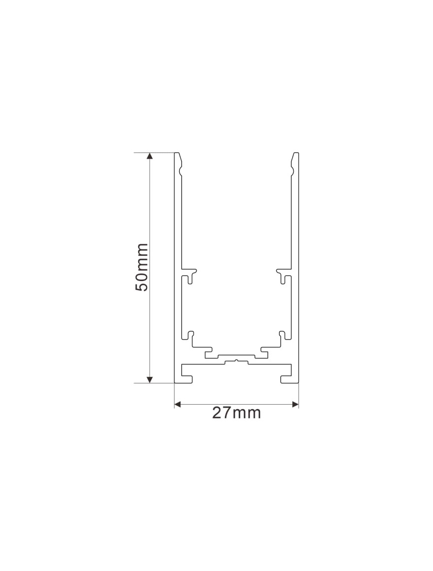 Șină Magnetică aplicată S20 3m W27.5*H55mm neagră