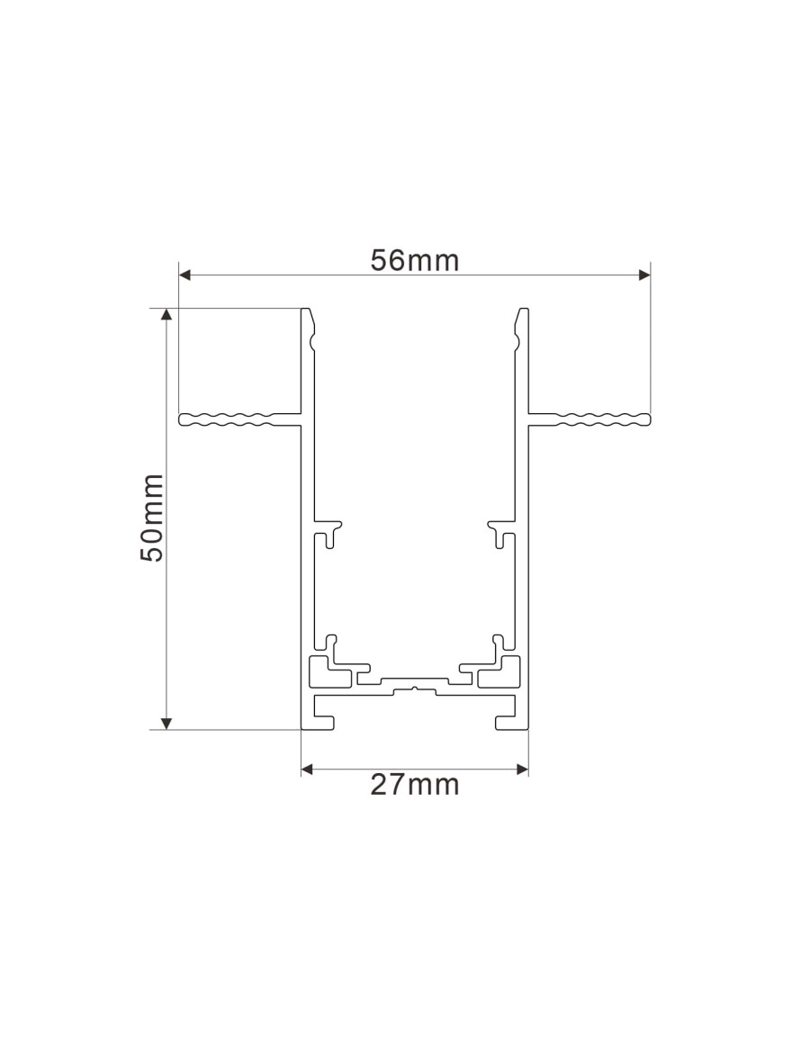 Șină Magnetică încorporată S20 1m W70*H49mm neagră