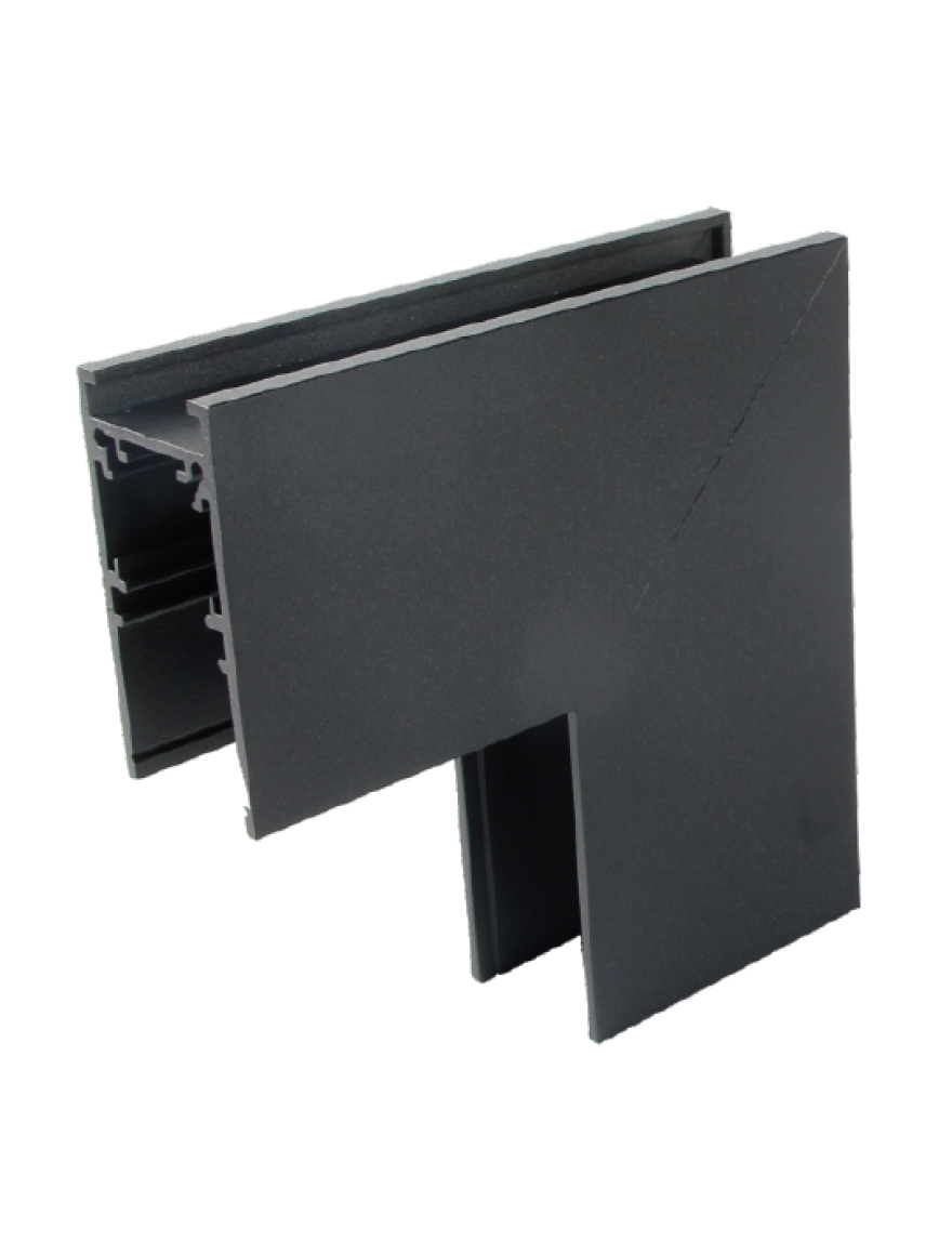 Conector tip L pod/perete pentru șină magnetică aplicată S20 NEGRU