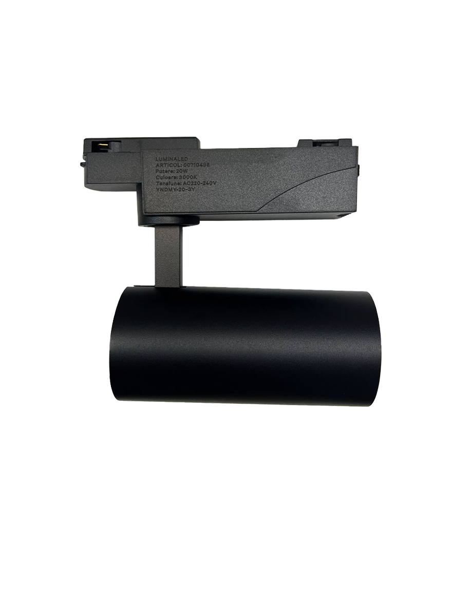 Proiector pentru șină track 20W  220V 3000K nrgru  LuminaLED