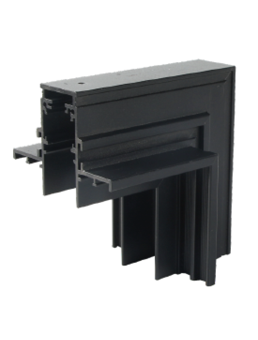 Conector tip L pod/perete pentru șină magnetică încorporată S20 NEGRU