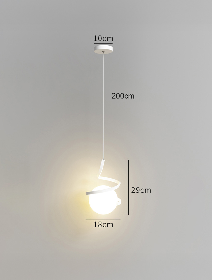 Подвесной светильник JH-979-SP, D18×H29+75 см, 1xG9, металл + стекло, белый, Luminaled