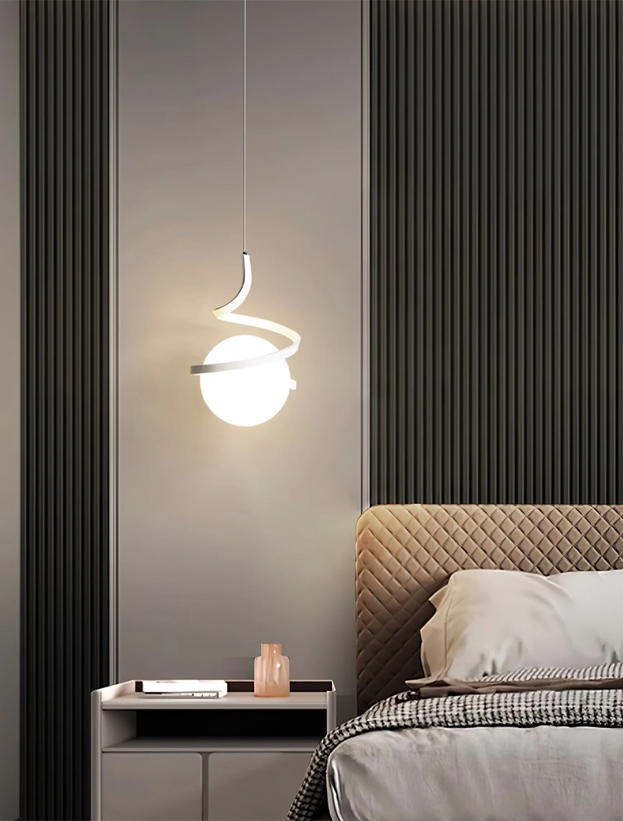 Подвесной светильник JH-979-SP, D18×H29+75 см, 1xG9, металл + стекло, белый, Luminaled