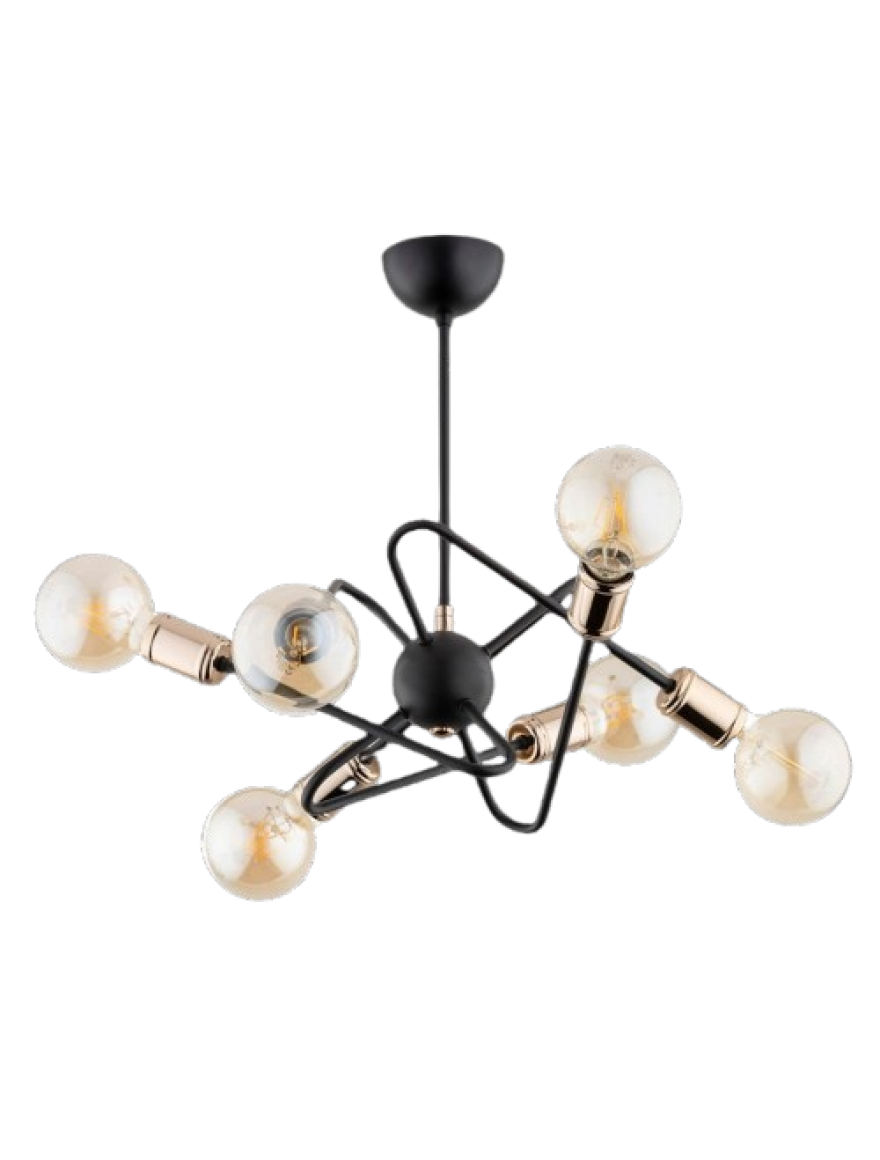 Lustra VIRGINIA 6xE14 max 40W negru+aur ALFA