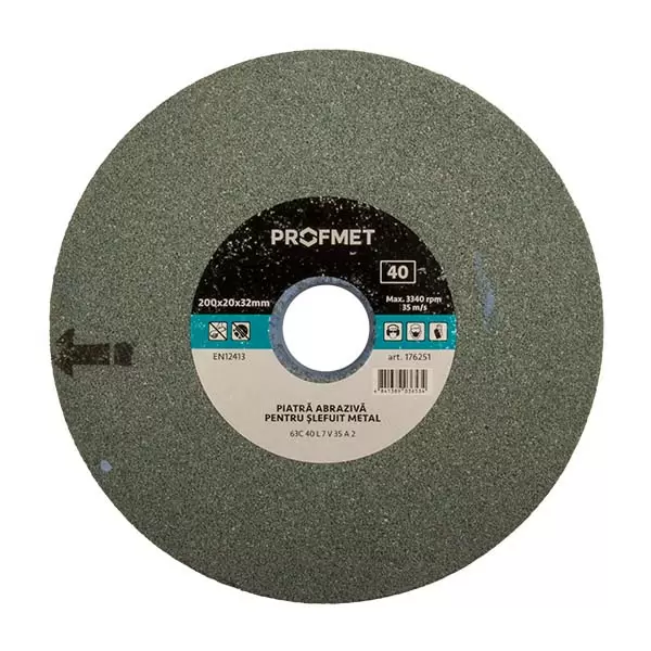Piatră abrazivă 200x20x32mm p/u metal 63С 40 L 7 V 35 A 2 verde Profmet 176251