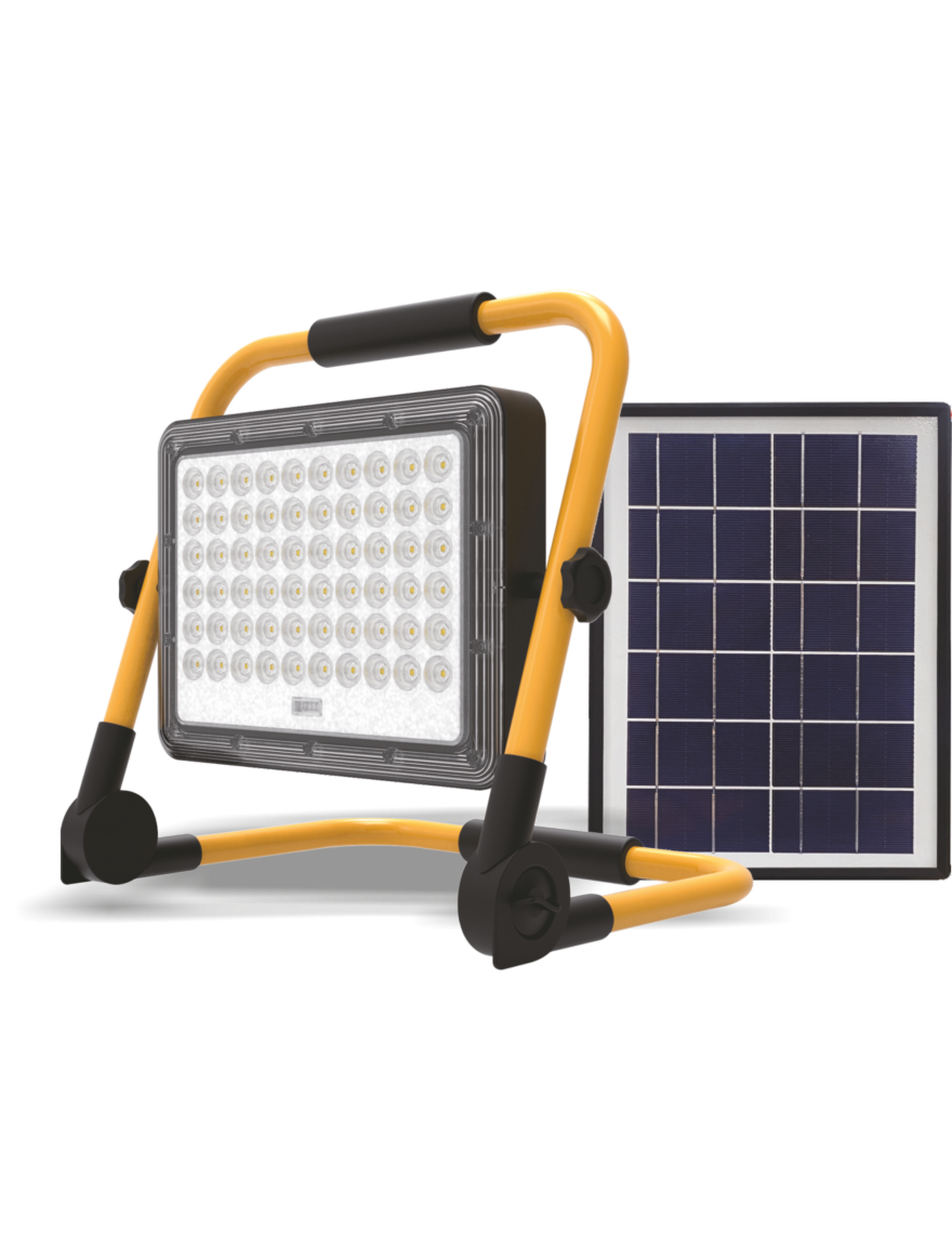 Proiector portativ cu panou solar 60W 6AH LuminaLED